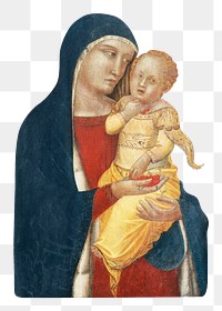 Png Madonna and Child with the Blessing Christ, vintage religious illustration on transparent background.   Remastered by rawpixel