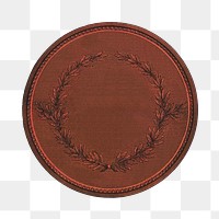 Laurel coin png dark red badge png sticker, transparent background.  Remixed by rawpixel.