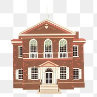 Philadelphia png sticker, Carpenters' Hall, architecture on transparent background.   Remixed by rawpixel.