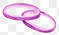 Raw red onion ring png sticker, transparent background