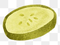 Pickle slice png sticker, transparent background