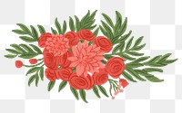 Red flower png sticker, transparent background