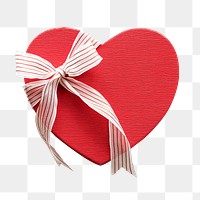 Heart gift box png sticker, transparent background