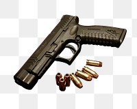 Pistol gun png sticker, transparent background