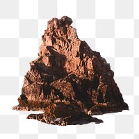 Rock mountain png sticker, transparent background