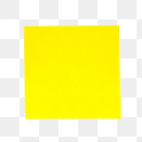 Yellow sticky note png sticker, transparent background