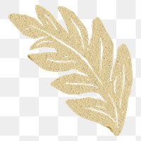 Gold leaf png illustration sticker, transparent background