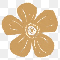 Brown flower png sticker, transparent background