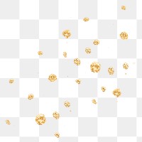 Gold glitter png droplets sticker, transparent background