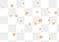 Gold glitter droplets png sticker, transparent background