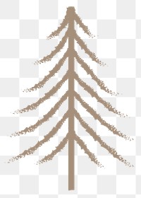 Pine tree png doodle sticker, transparent background