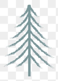 Pine tree png doodle sticker, transparent background