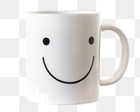 Smiley face mug png sticker, transparent background