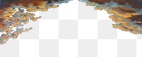 Vintage cloud border png After Karl Friedrich Schinkel's artwork sticker, transparent background, remixed by rawpixel