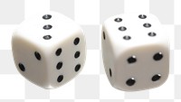 White dices png sticker, transparent background