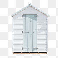 Pastel beach hut png sticker, transparent background