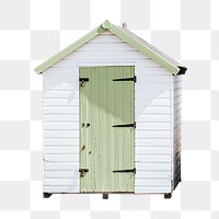 Green beach hut png sticker, transparent background