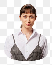 Confident woman png sticker, transparent background