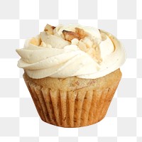 Vanilla cupcake dessert png, transparent background