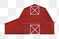 Red barn png sticker, architecture on transparent background