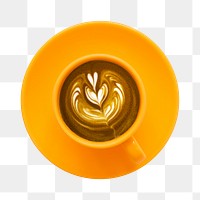 Latte art png sticker, transparent background