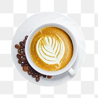 Caffè latte png sticker, transparent background