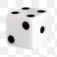 White dice png sticker, transparent background