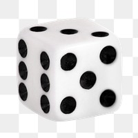 White dice png sticker, transparent background