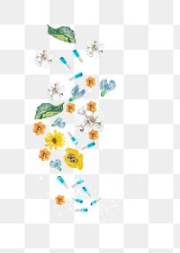 Surreal flowers antidepressants  png remix, transparent background