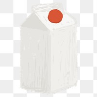 Milk carton png illustration sticker, transparent background