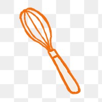 Whisk png hand drawn illustration sticker, transparent background