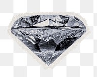 Shiny diamond png sticker, paper cut on transparent background