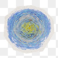 Van Gogh's png Starry Night moon sticker, transparent background, remixed by rawpixel.