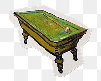 Van Gogh's png pool table sticker, transparent background, remixed by rawpixel.