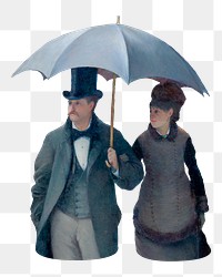 Png Paris Street Rainy Day sticker, Gustave Caillebotte's famous painting on transparent background, remixed by rawpixel