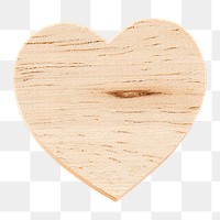 Wooden heart png shape, transparent background