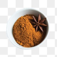 Star anise powder png sticker, transparent background