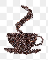 Coffee beans png cafe sticker, transparent background