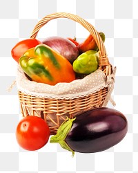 Vegetables basket png sticker, transparent background