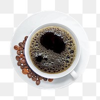 Black coffee cup png, transparent background