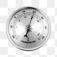 Round thermometer png sticker, transparent background