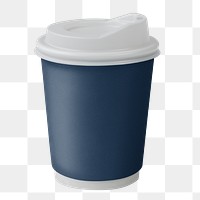 PNG blue paper cup sticker, transparent background