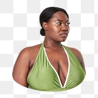 Woman png bikini sticker, transparent background