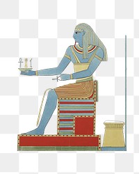 Egypt god png vintage illustration, transparent background