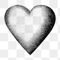 Heart shape png, vintage illustration on transparent background. Remixed by rawpixel.