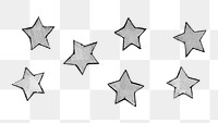 Gray stars png illustration on transparent background. Remixed by rawpixel.