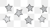 Gray stars png illustration on transparent background. Remixed by rawpixel.