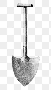 Vintage shovel png illustration on transparent background. Remixed by rawpixel.