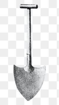 Vintage shovel png illustration on transparent background. Remixed by rawpixel.