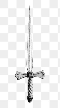 Vintage dagger png illustration on transparent background. Remixed by rawpixel.